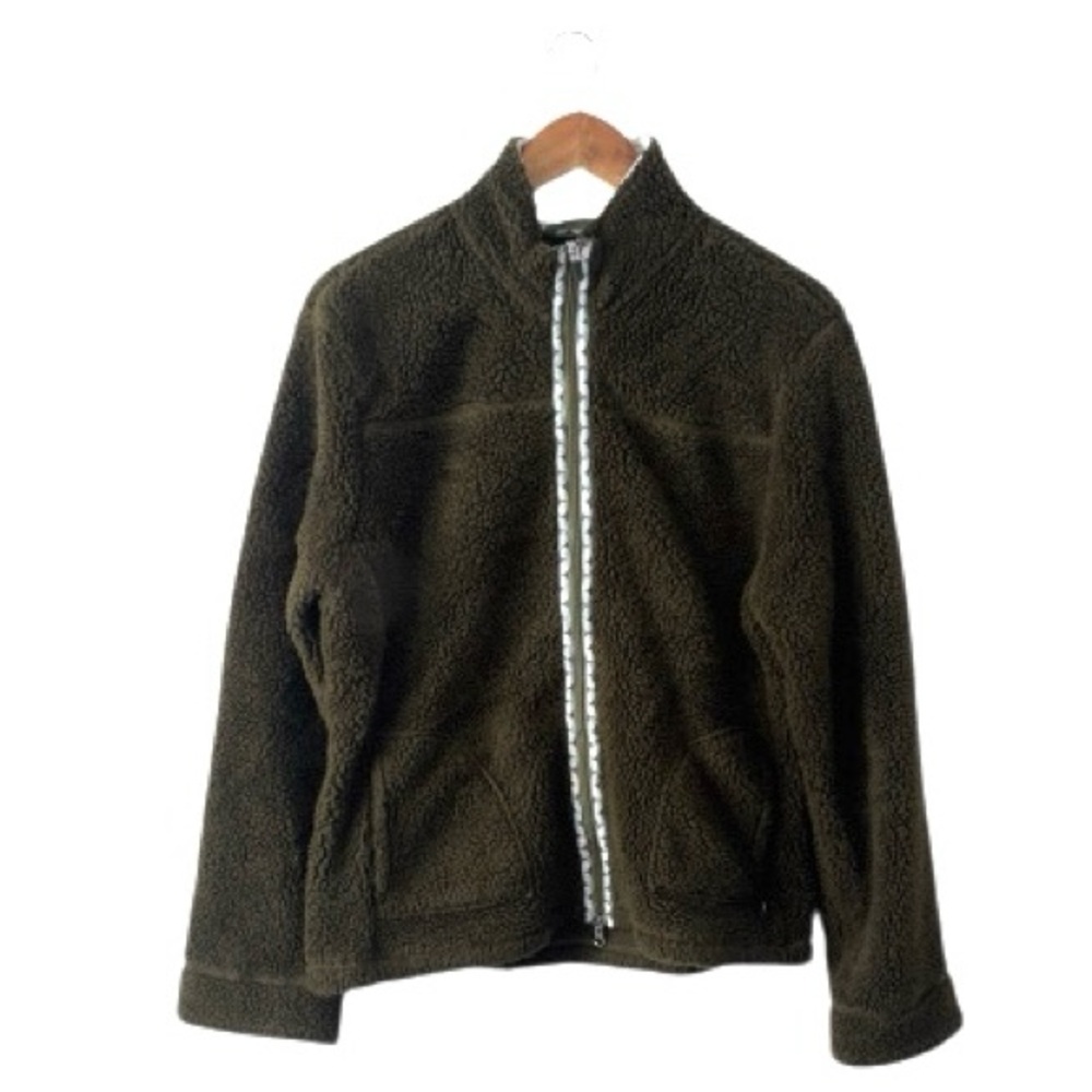 Horny Toad Forest Green Sherpa Fleece Sweatshirt Full Zipper Vintage Soft XL